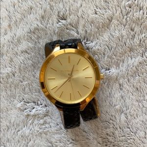 Black leather Michael Kors watch